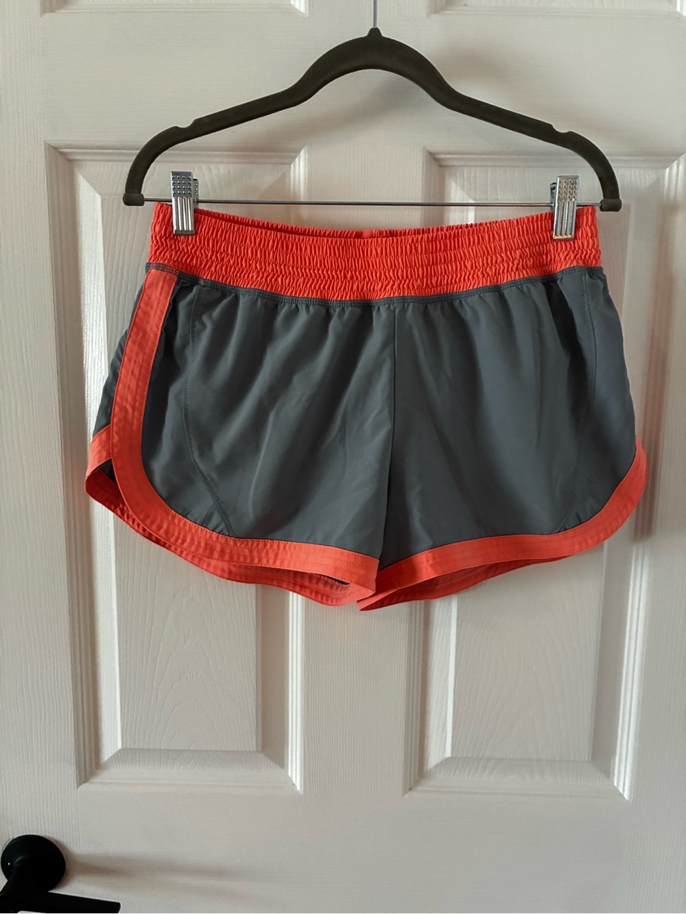 Champion Gray Athletic Shorts with Coral Trim